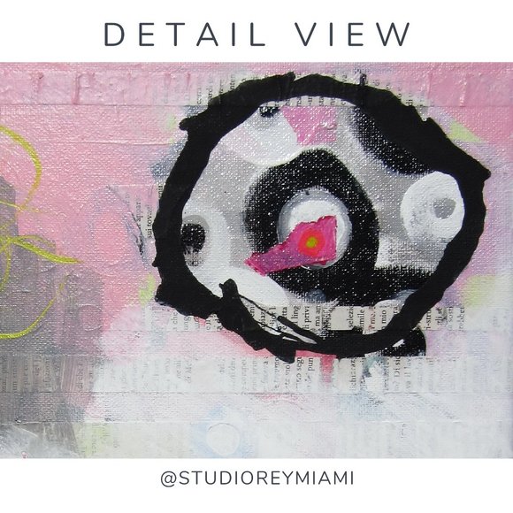 Abstract Painting 11"x14" - A Captivating Fusion of Expressionism and Collage - Picture 4 of 6